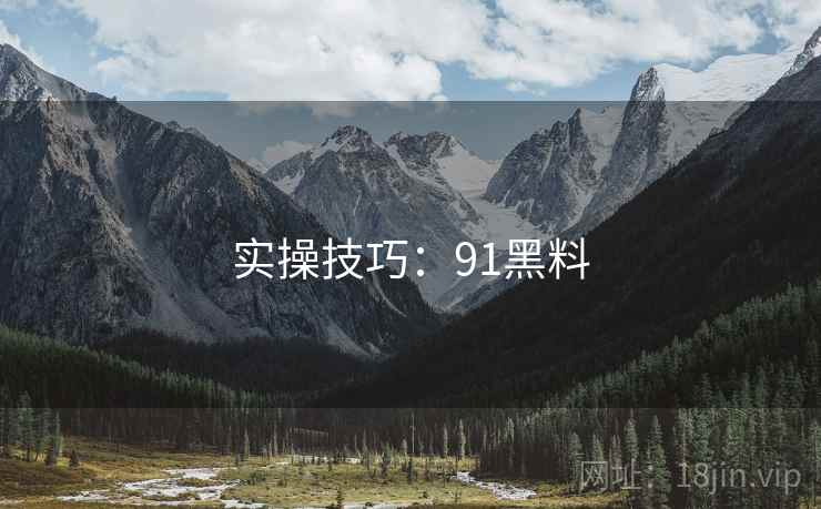 实操技巧：91黑料