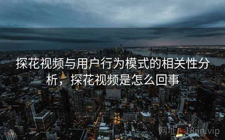 探花视频与用户行为模式的相关性分析，探花视频是怎么回事
