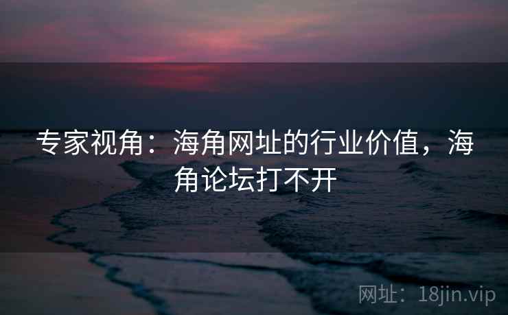 专家视角：海角网址的行业价值，海角论坛打不开