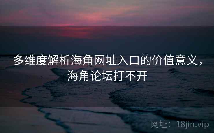 多维度解析海角网址入口的价值意义，海角论坛打不开