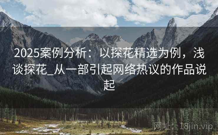 2025案例分析：以探花精选为例，浅谈探花_从一部引起网络热议的作品说起