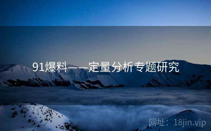 91爆料——定量分析专题研究