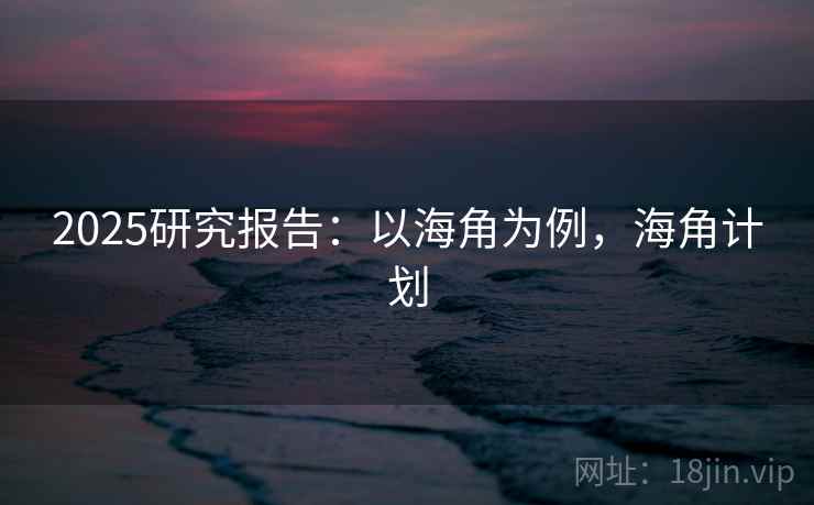 2025研究报告：以海角为例，海角计划